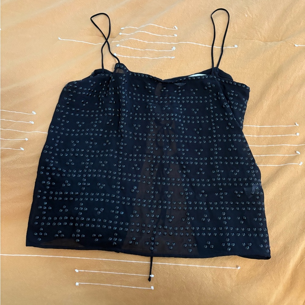 Zara studded tank top with tie back- Small
